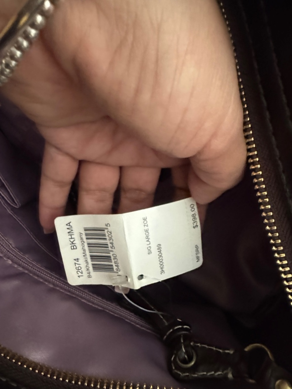 Coach Canvas Shoulder Bag in Beige & Dark Brown 13 in wide & 10 in long. - Picture 10 of 16